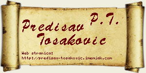 Predisav Tošaković vizit kartica